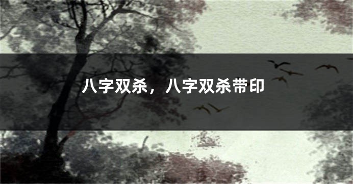 八字双杀，八字双杀带印