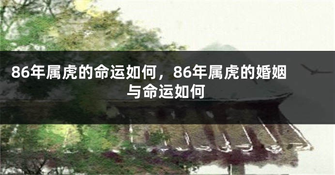 86年属虎的命运如何，86年属虎的婚姻与命运如何