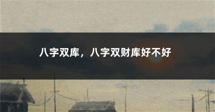 八字双库，八字双财库好不好