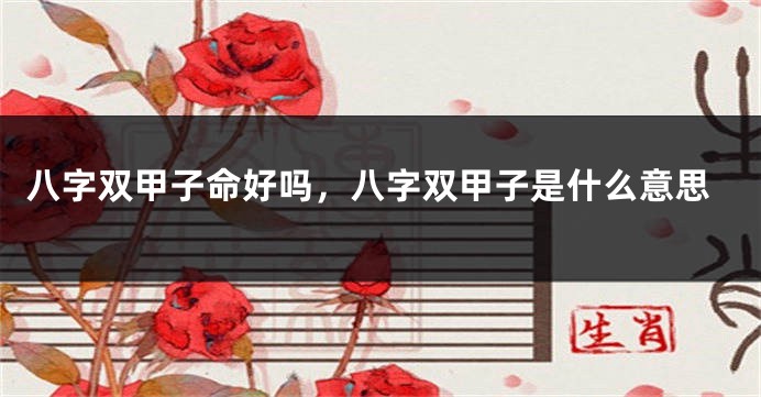 八字双甲子命好吗，八字双甲子是什么意思