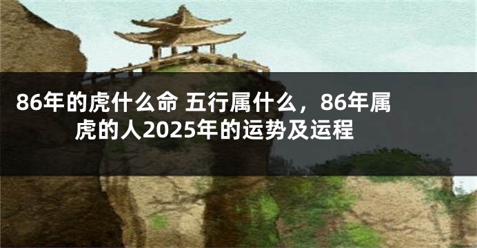 86年的虎什么命 五行属什么，86年属虎的人2025年的运势及运程