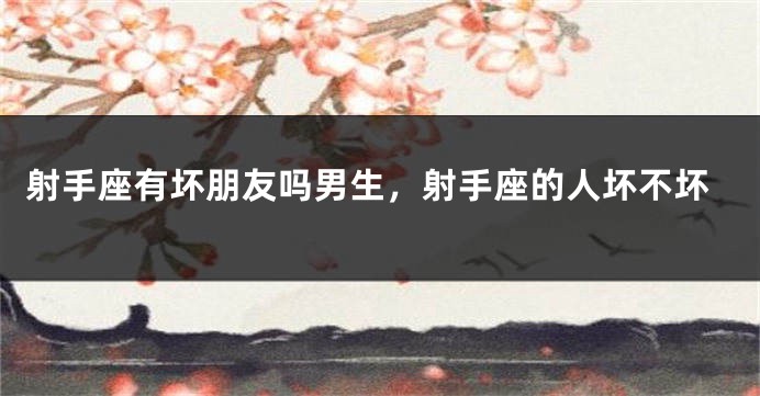 射手座有坏朋友吗男生，射手座的人坏不坏