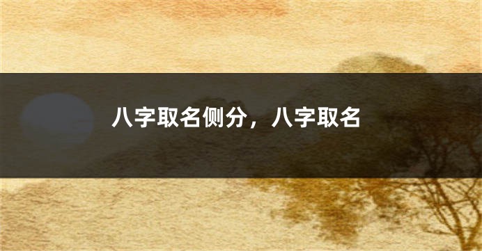八字取名侧分，八字取名