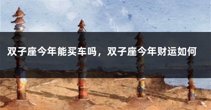 双子座今年能买车吗，双子座今年财运如何