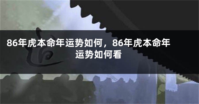 86年虎本命年运势如何，86年虎本命年运势如何看