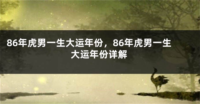 86年虎男一生大运年份，86年虎男一生大运年份详解