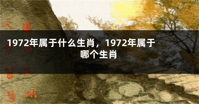 1972年属于什么生肖，1972年属于哪个生肖