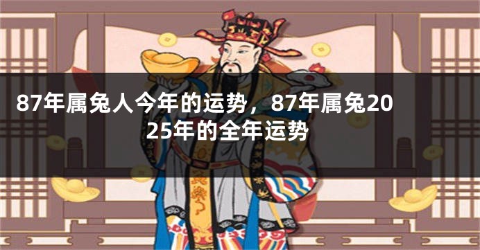 87年属兔人今年的运势，87年属兔2025年的全年运势