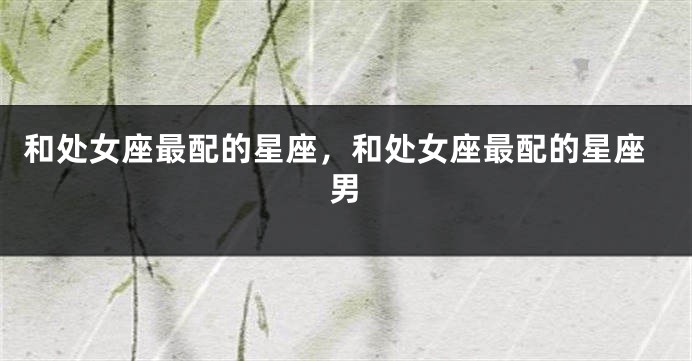 和处女座最配的星座，和处女座最配的星座男